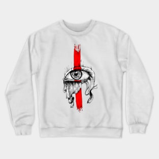 Red inked Eye Simple Crewneck Sweatshirt